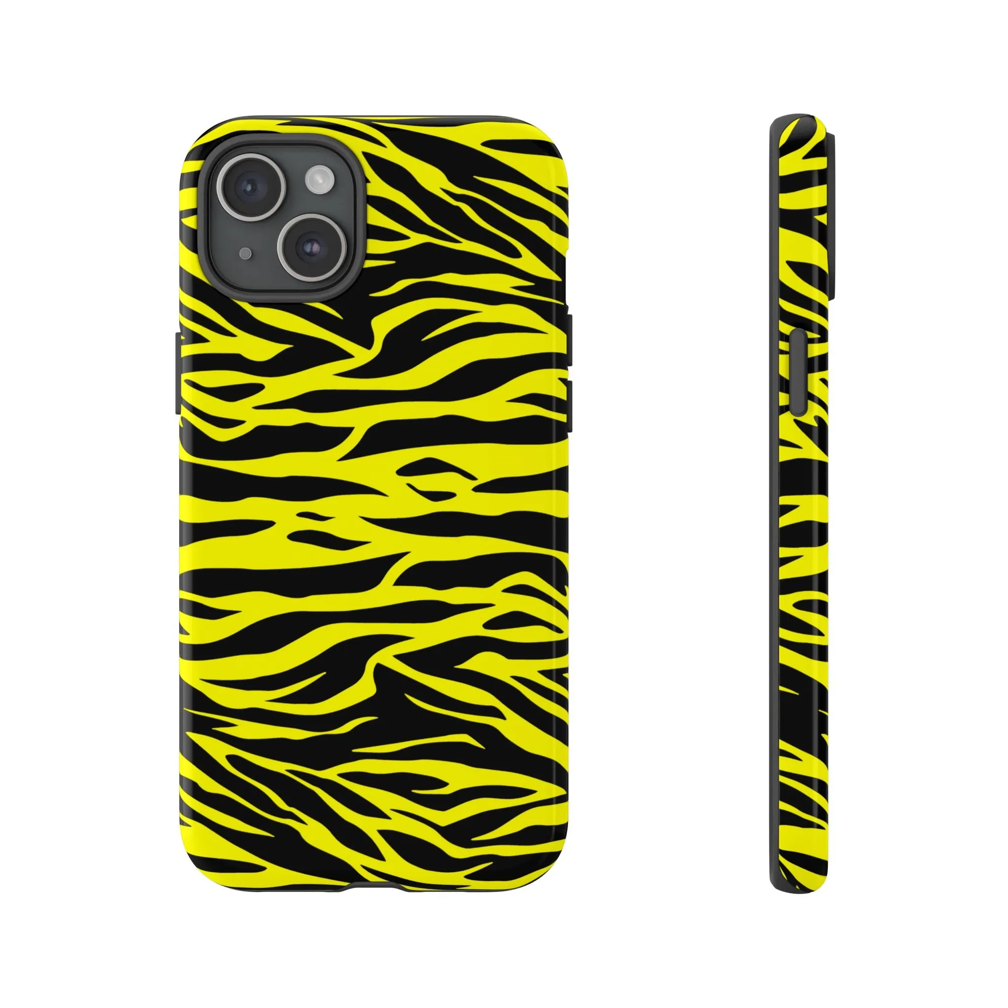 Yellow Cute Wild Tiger Print Pattern Tough Phone Case