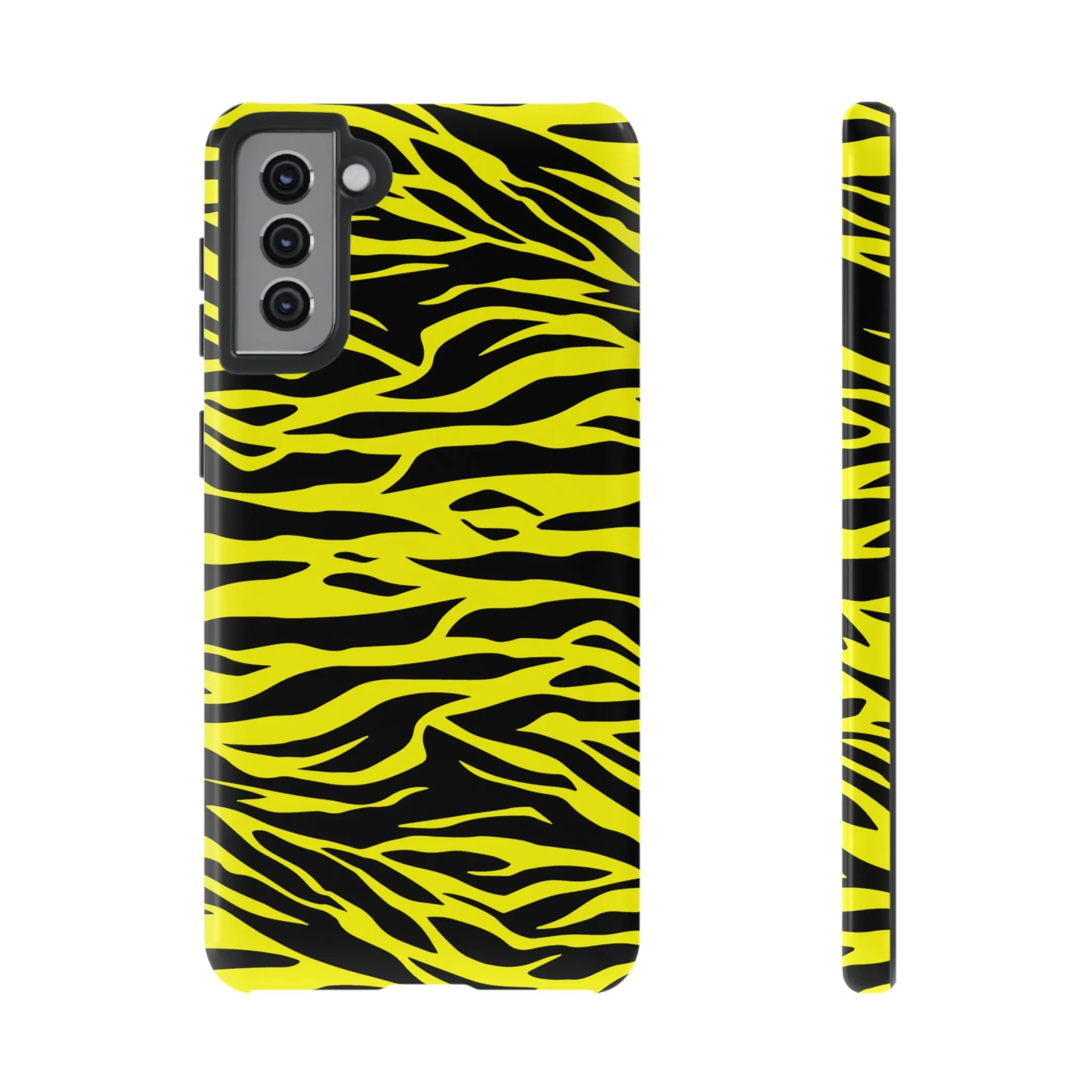 Yellow Cute Wild Tiger Print Pattern Tough Phone Case