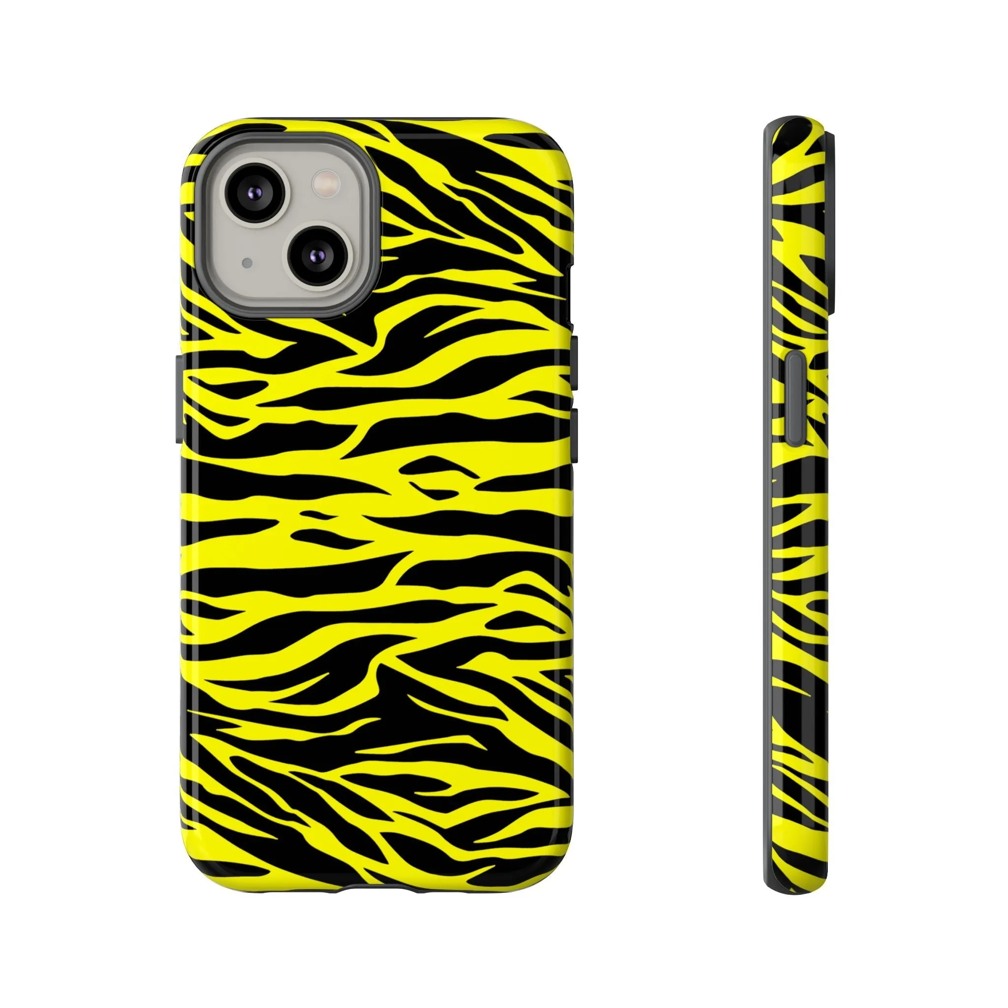 Yellow Cute Wild Tiger Print Pattern Tough Phone Case