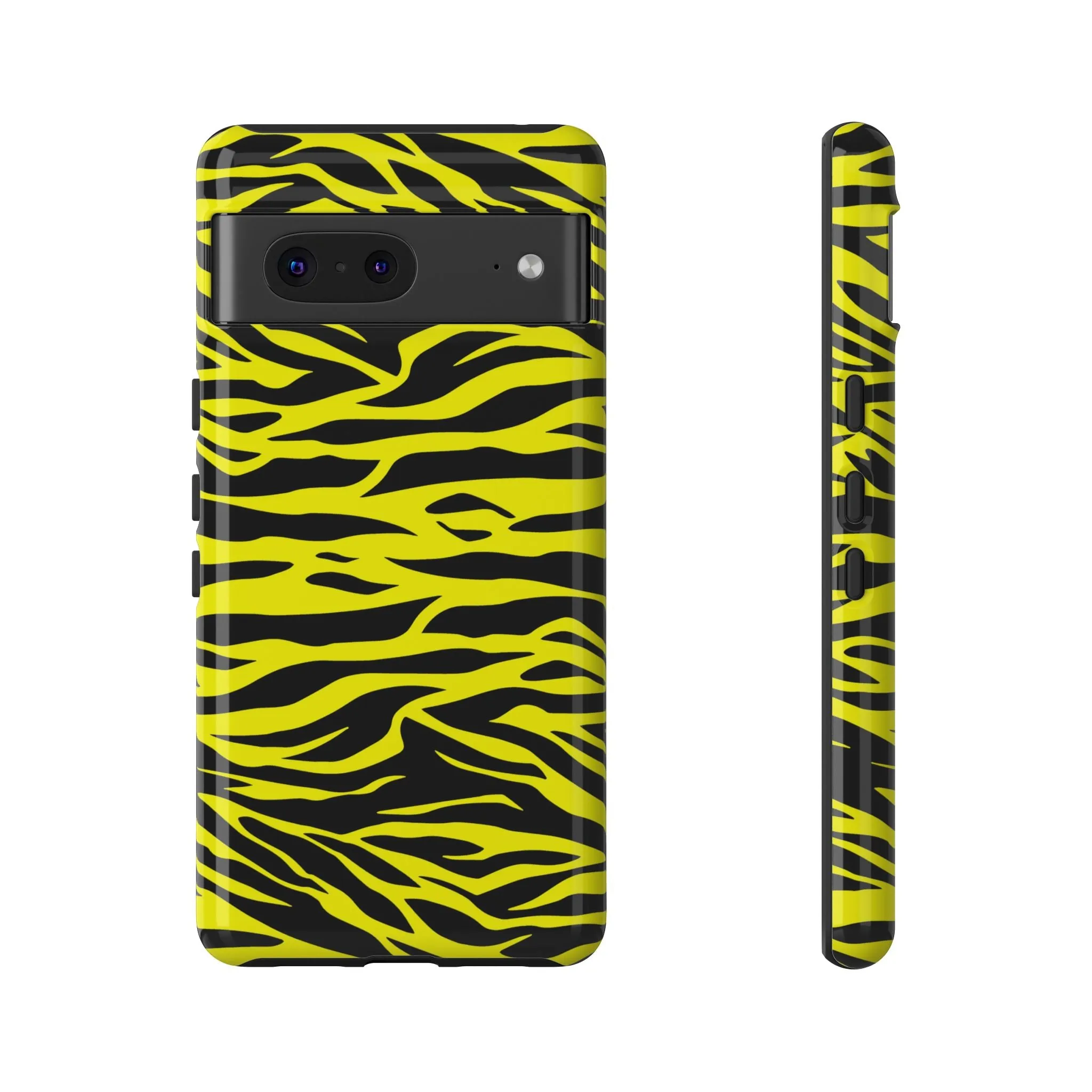 Yellow Cute Wild Tiger Print Pattern Tough Phone Case