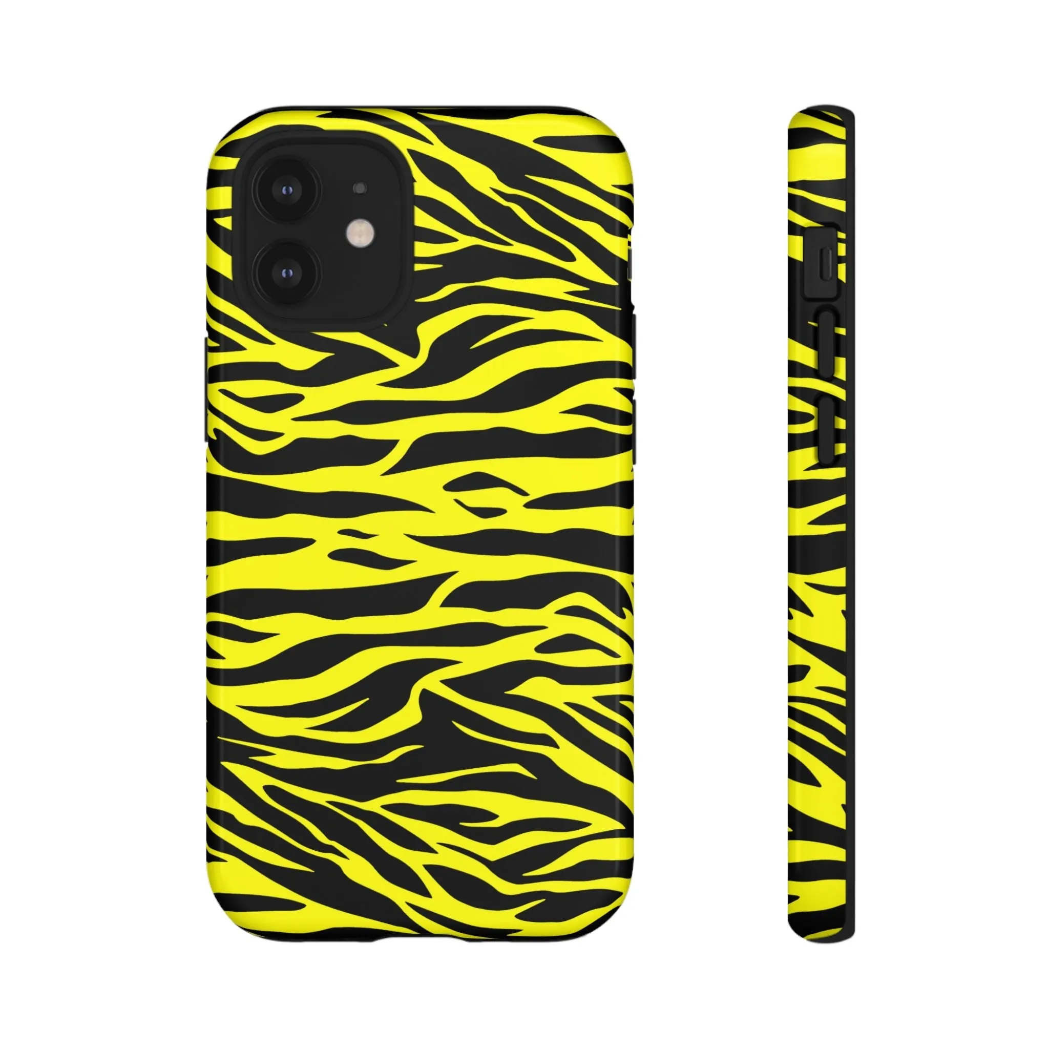 Yellow Cute Wild Tiger Print Pattern Tough Phone Case