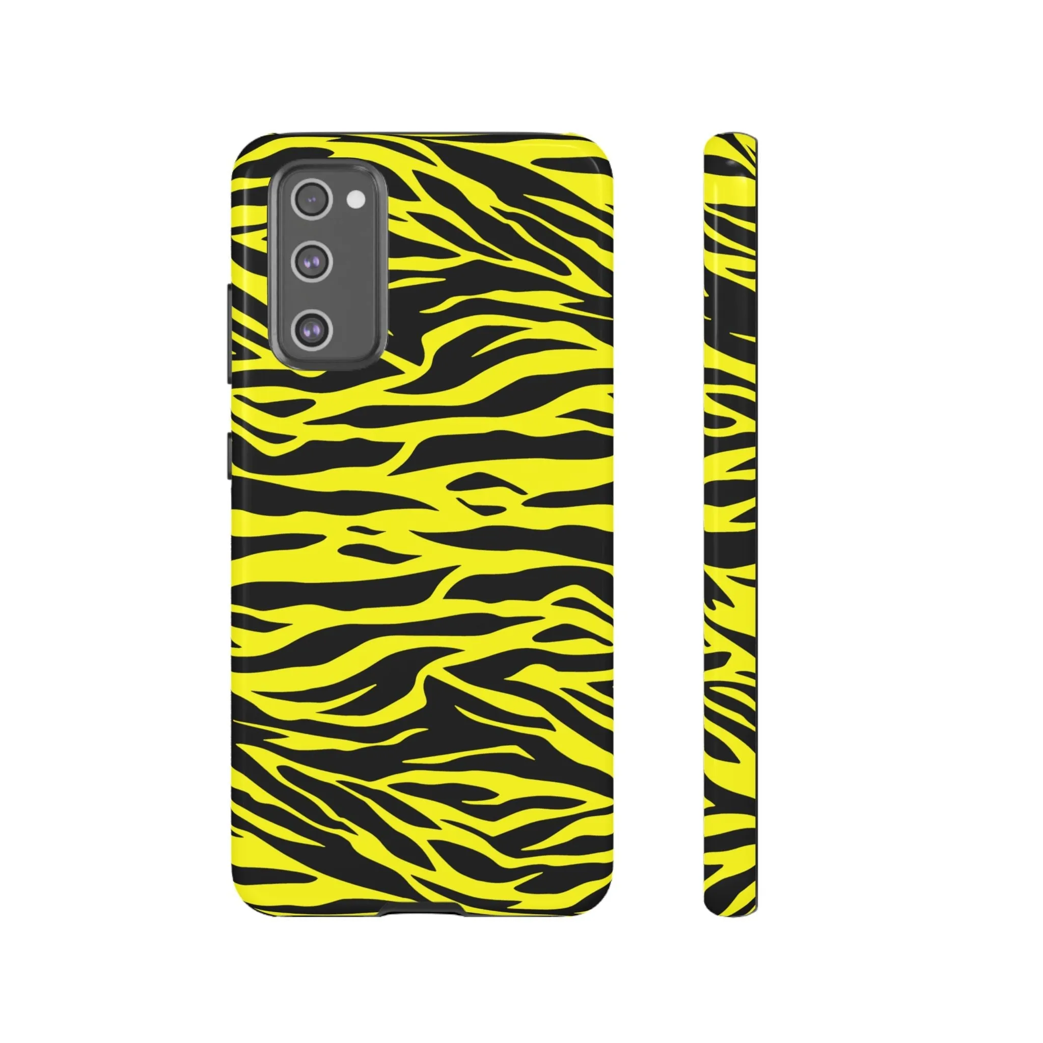 Yellow Cute Wild Tiger Print Pattern Tough Phone Case