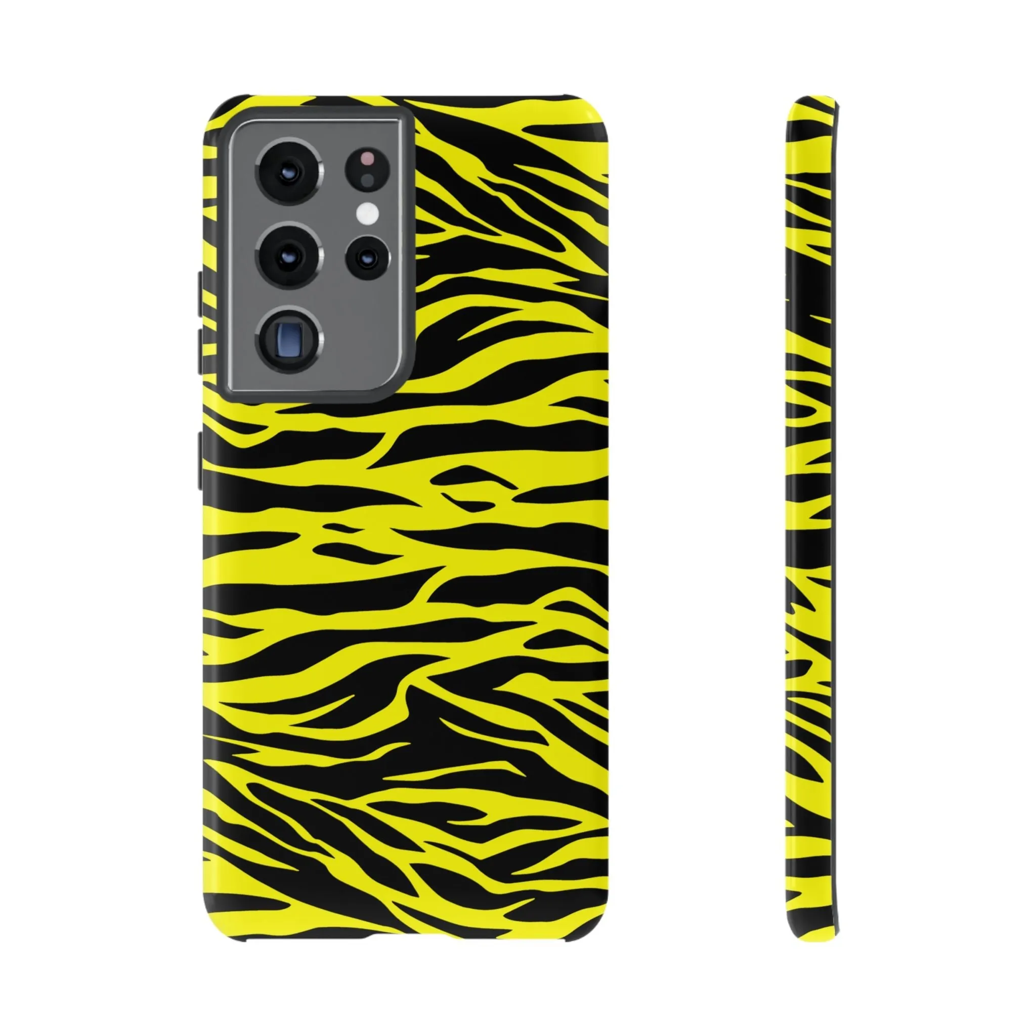 Yellow Cute Wild Tiger Print Pattern Tough Phone Case