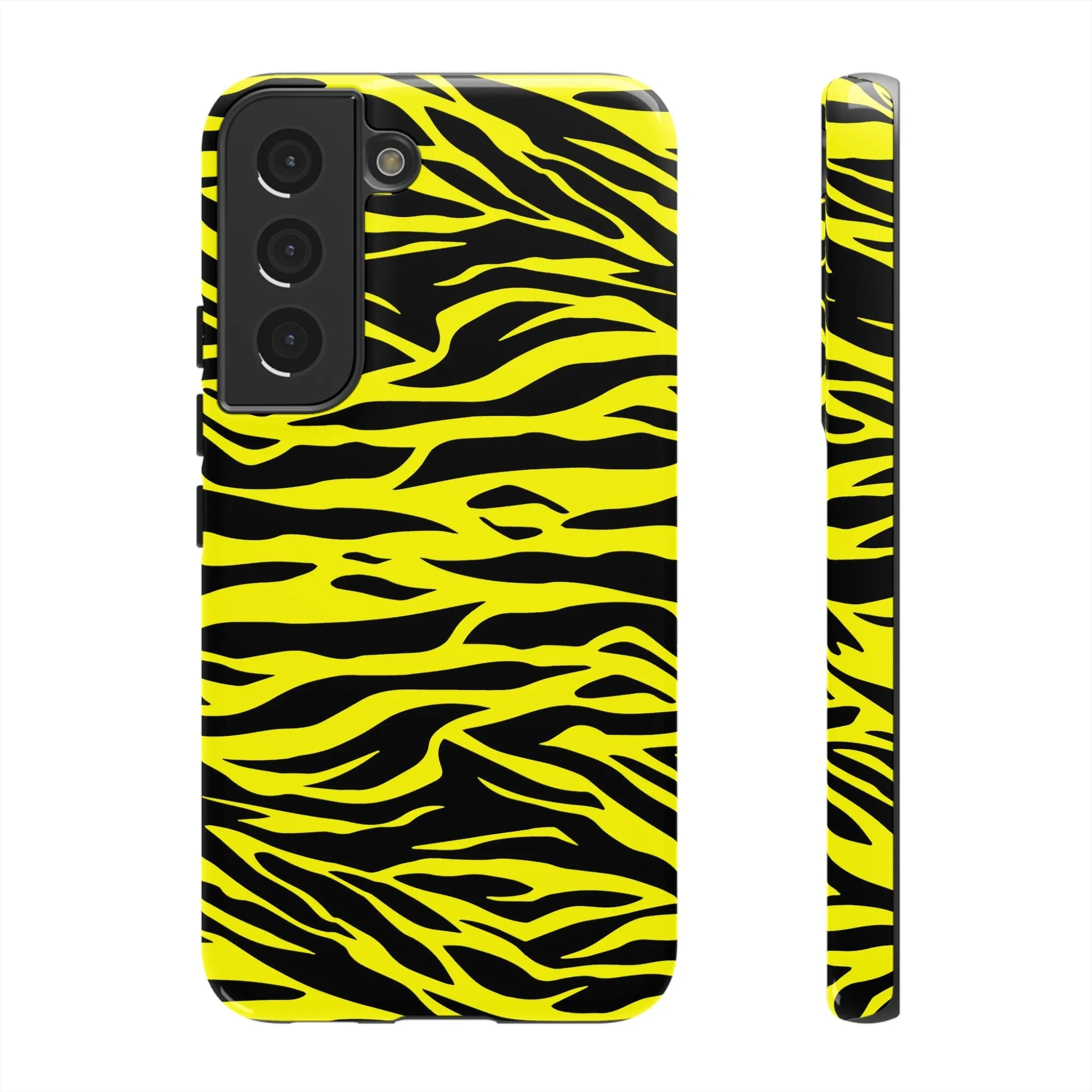 Yellow Cute Wild Tiger Print Pattern Tough Phone Case