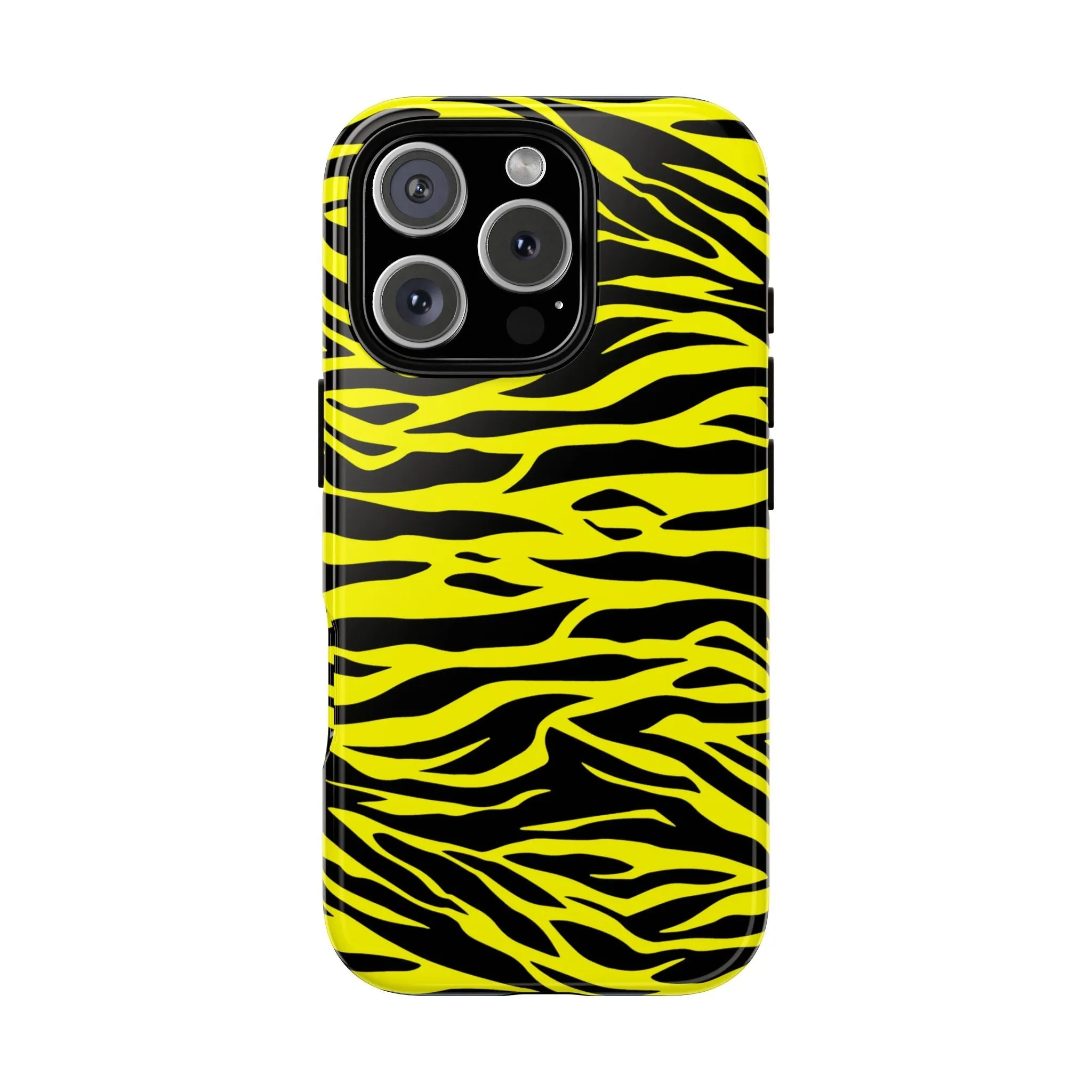 Yellow Cute Wild Tiger Print Pattern Tough Phone Case