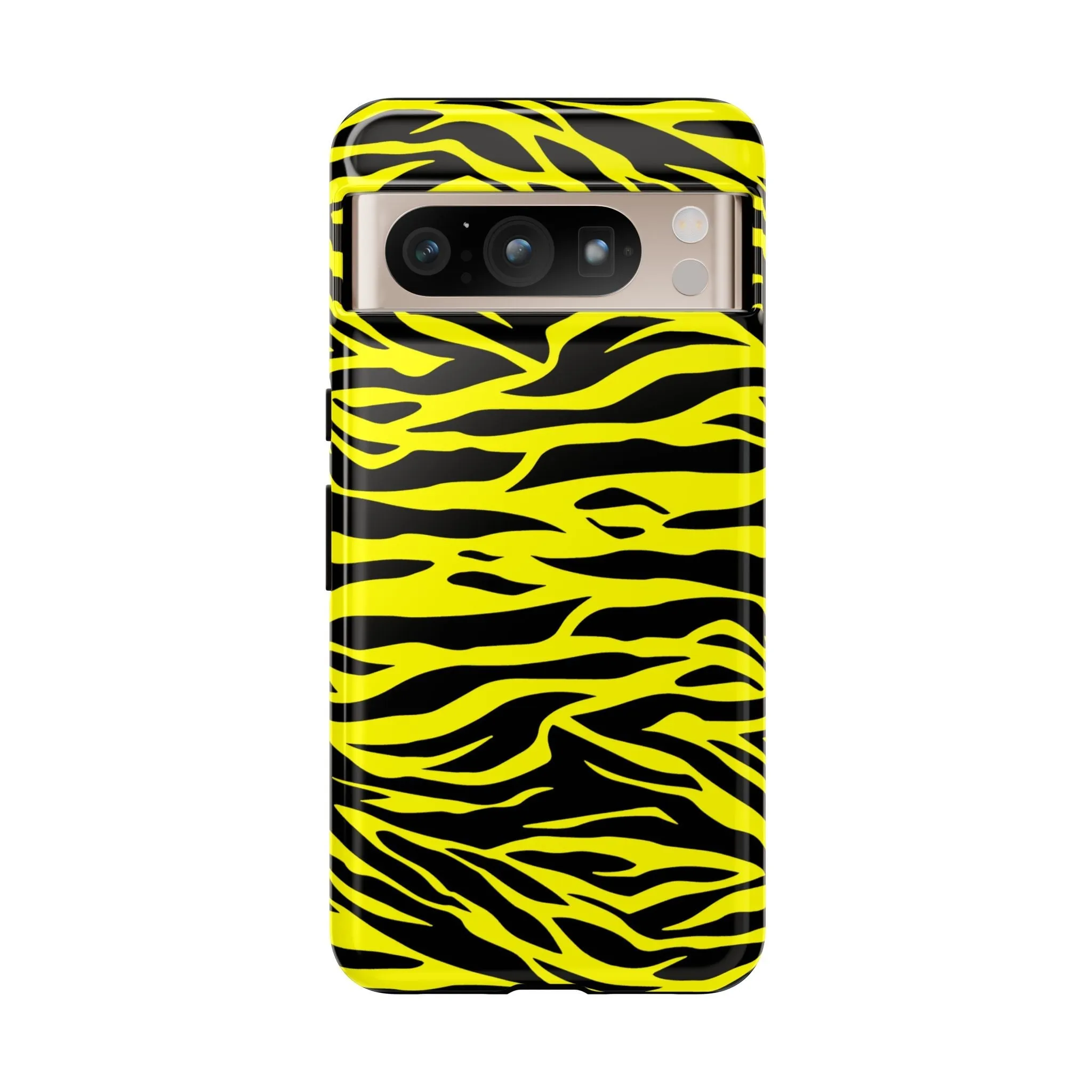 Yellow Cute Wild Tiger Print Pattern Tough Phone Case