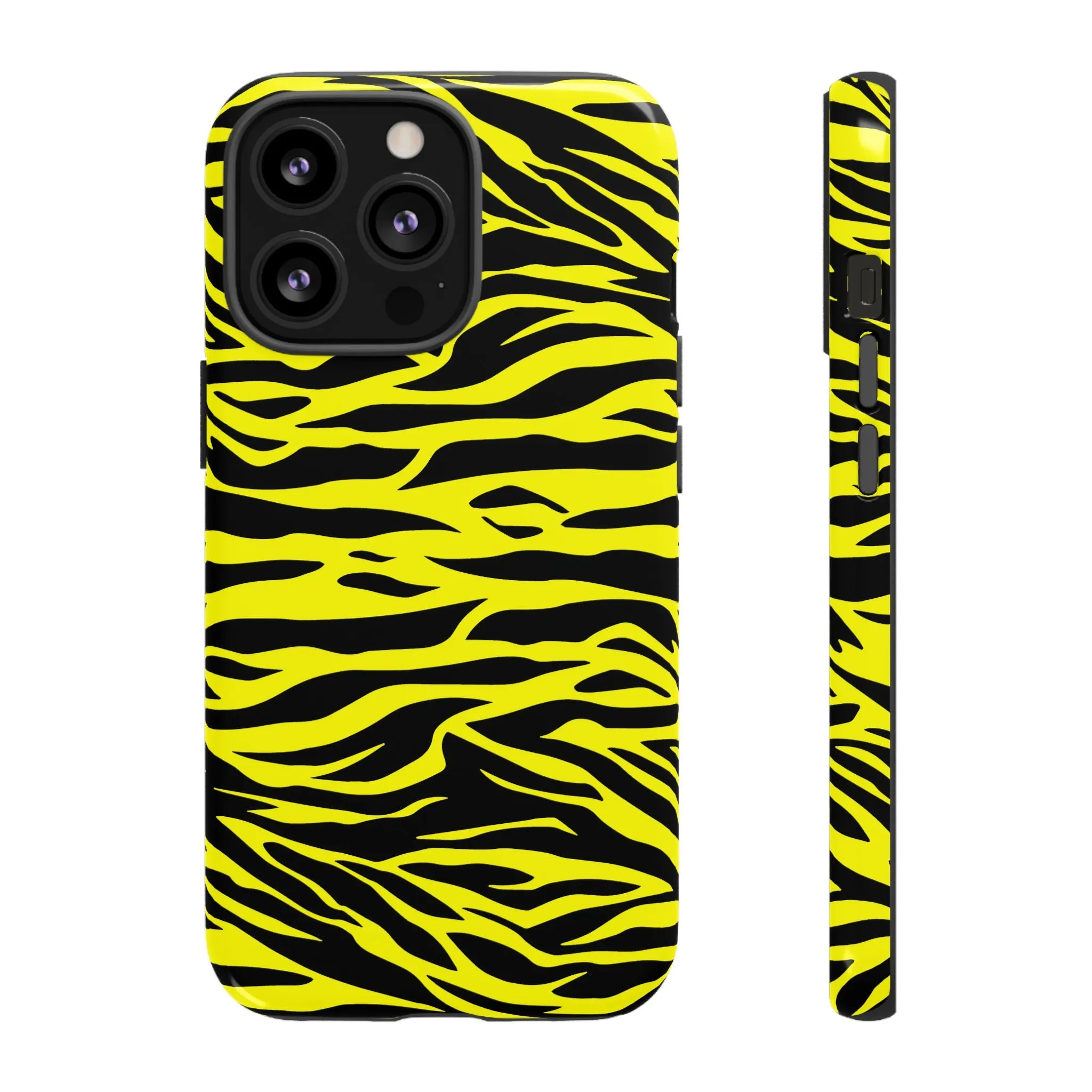 Yellow Cute Wild Tiger Print Pattern Tough Phone Case